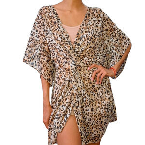 Time and Tru Women's Animal Print Cape DressSize XL The knot front design